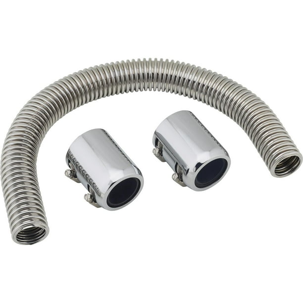 24 Inches Chrome Autos Off-Road Stainless Steel Radiator Coolant Water Hose Kit